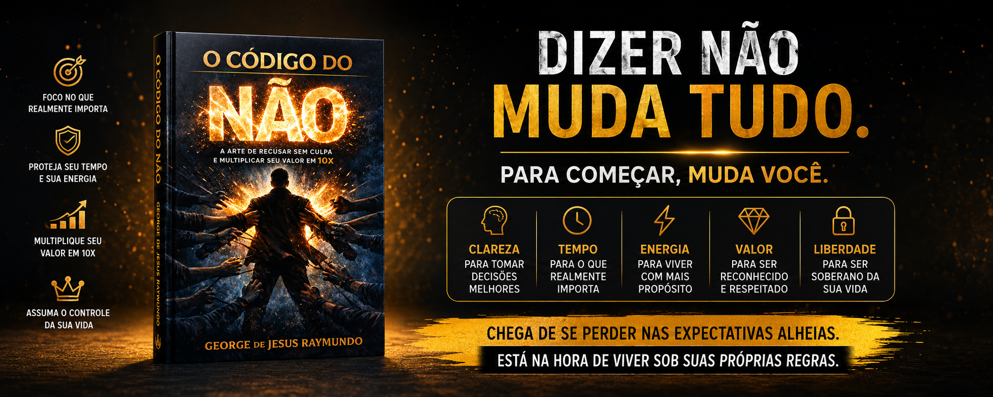 Arte promocional do livro O Código do Não: dizer não muda tudo